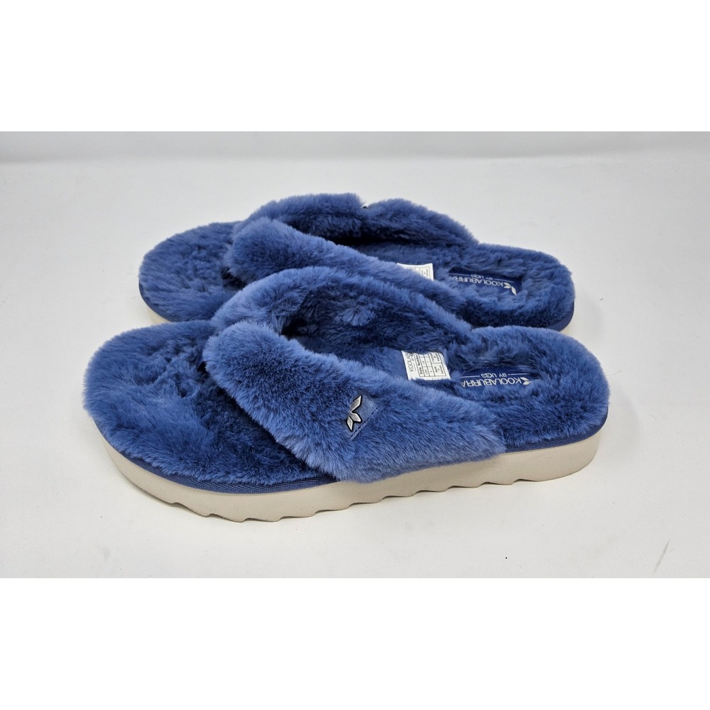 Koolaburra By UGG shoes Sandals Women 9 Fuzz-ette flip flops fuzzy Fur Platform